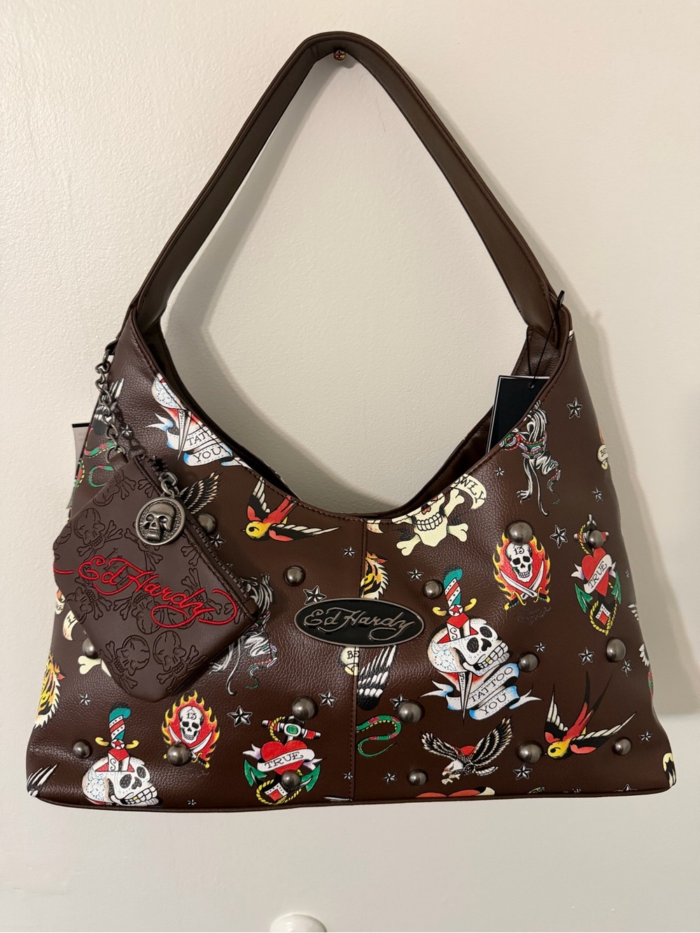 Ed Hardy Brown Hobo Bag